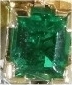 Typical vintage Retro bow brooch with 3.30 crt diamonds and top quality emerald